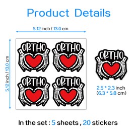 YAZMEEN 20 Pcs Funny Nurse Stickers 2.5" Ortho Nursing Stickers Orthopedist Medical Decals for Water Bottle Laptop Phone Funny Work Accessories for X-Ray Tech Radiology Nurse Doctor Medical Staff