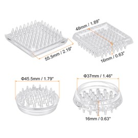 sourcing map 18 Pcs Carpet Protectors Spiked Caster Cups 1.89" Round and Square Spiked Furniture Cup Furniture Carpet Protectors for Furniture Legs Table Chair Sofa