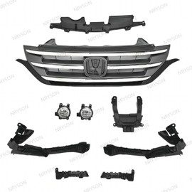 NAYSON 9PC For Honda CR-V 2012-2014 Front Chrome Grille Fog light Kit Headlight Bracket