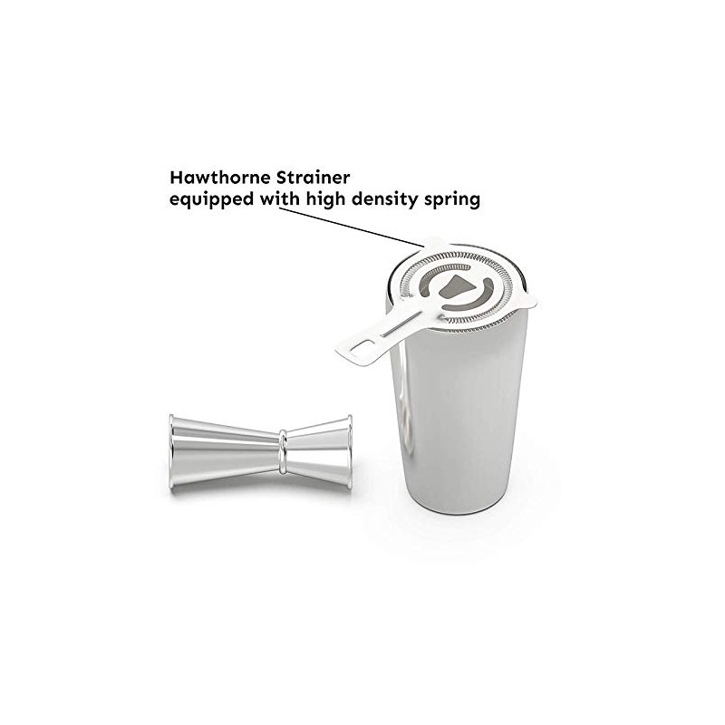 Pylorixz Cocktail Shaker Set: Professional Boston Shaker, Cocktail Strainer and