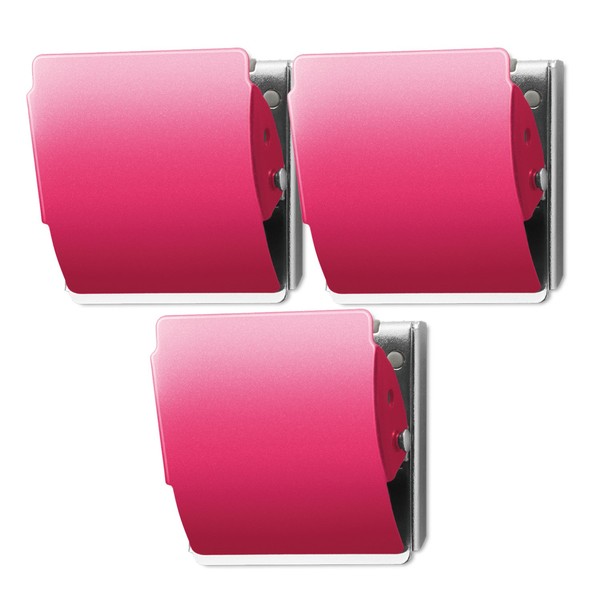 Plus Extra Strong Large Magnetic Clips (Large 3-Pack, Red)
