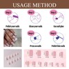 24Pcs French Tip Press-On Nails - Square White Plastic, Full