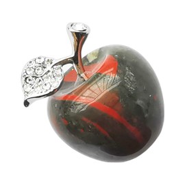 Manekieko Natural African Bloodstone Apple Crystals and Healing Stones Collectibles, 3 cm Healing Crystal Figure Sculpture Home Ornament Wedding Decoration
