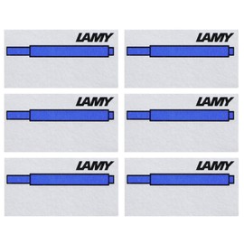 LAMY T10 Set of 6 Erasable Ink Cartridges with Large Ink Supply, Suitable for All Lamy Fountain Pen Models with Cartridges, 1.25 ml Content per Cartridge, 5 Pieces per Pack, Blue Ink Colour