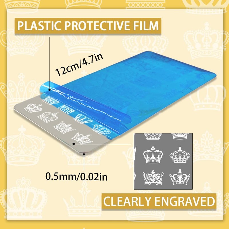 PH PandaHall 5pcs Crown Nail Stamping King Queen Nail Art