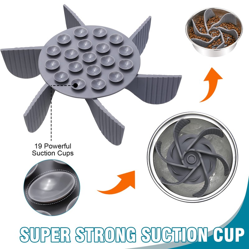 MooonGem 1 Pcs Dog Bowl Slow Feeder Insert, Cuttable, Suction