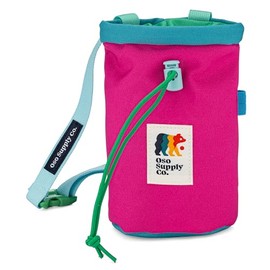 Oso Supply Co - Chalk Bag for Rock Climbing, Bouldering Chalk Bag Bucket with Quick-Clip Belt, Zippered Pockets and Pouch - Perfect Indoor/Outdoor Rock Climbing Gear Equipment (Magenta)