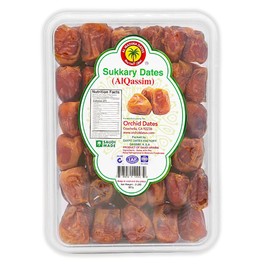 Al Madinah Sukkary Dates (Alqassim) – “Premium” Large All Natural Grown fruit - Whole Dates, Non-GMO Verified, Good Source of Fiber, Naturally Sweet Fruit Snack, Perfect for On the Go - Al Madinah Sukkary Dates Whole box - 2 lb