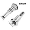 Boat Threaded Fitting, 3/4" Stainless Steel Thru-Hull Fitting Hose Barb