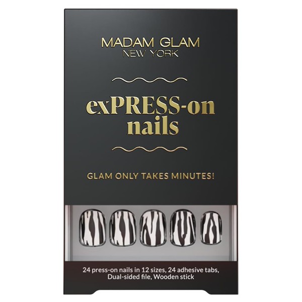 Madam Glam - 24 Press-On Nails in 12 Sizes -