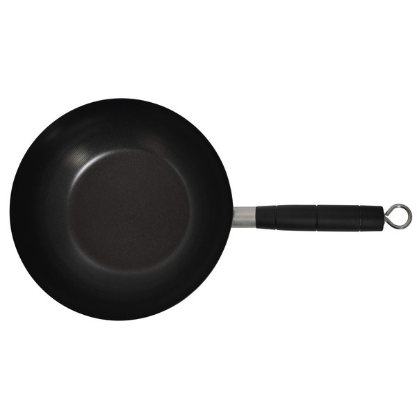 IMUSA USA 9.5" Traditional Carbon Steel Nonstick Coated Wok with