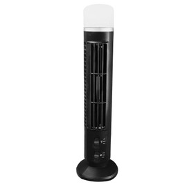 Tower Fan, 90 Degree Oscillating USB Portable Small Desk Fan with Night Light, 13in Fan Quiet Cooling Bladeless Table Fan for Bedroom Office Desktop (Black)