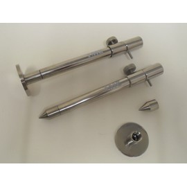 TMC 2 x Interchangeable duel stainless steel banksticks stage stand carp 15-23cm. The point unscrews and can be used as a stage stand. Points and stands supplied.