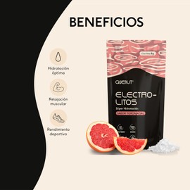 QUENUT Electrolitos en Polvo Sin Azúcar 48 Sobres Hidratación Sodio, Magnesio, Potasio, Vitamina complejo B, C y E Sabor Toronja Sal