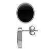 Silvershake Natural Oval 12x10 mm Inlay Black Onyx 925 Sterling
