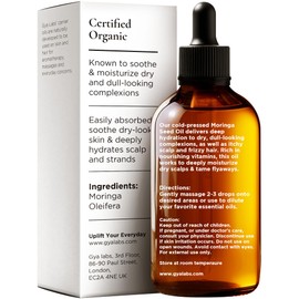 Gya Labs Gya Labs Organic Moringa Oil for Skin - 100% Pure Natural Moringa Carrer Oil for Hair, Face, Scalp - Nourishing & Revitalizing (3.4 Fl Oz)