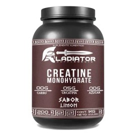 Creatina Gladiator Monohidratada 1kg 200 Servicios Sabores Limón                                                                                      