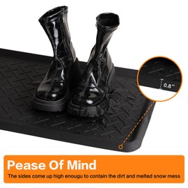 YIGHAI Boot Tray,Heavy Duty Boot Mat with Lip,Waterproof Shoe Tray,Indoor Outdoor Multi Use Catch All Trays,Cleaning Mat for Entryway,Pets Garden,Mudroom,Garage