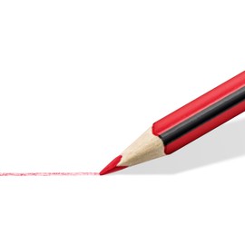 STAEDTLER Noris Colour 187 Colouring Pencils, Ergonomic Triangular Format, Non-Slip Soft Surface, High Break Resistance, Made Form Upcycled Wood, Folding Box with 12 Coloured Pencils, Magenta, 187-20