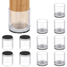 PATIKIL Chair Leg Floor Protector for Hardwood Floors, 12 Pcs Round PVC Felt Fit 0.75" Furniture Leg Cap Furniture Feet Cover Furniture Feet Carpet Small Slider, Transparent