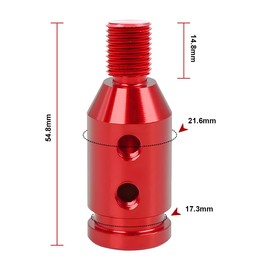 JNNJ Gear Knob Adapter, Universal Car Gear Knob Adapter for Manual Transmission M12 x 1.25, Aluminium Alloy Gear Knob Adapter for Shift Lever Without Thread (Red)