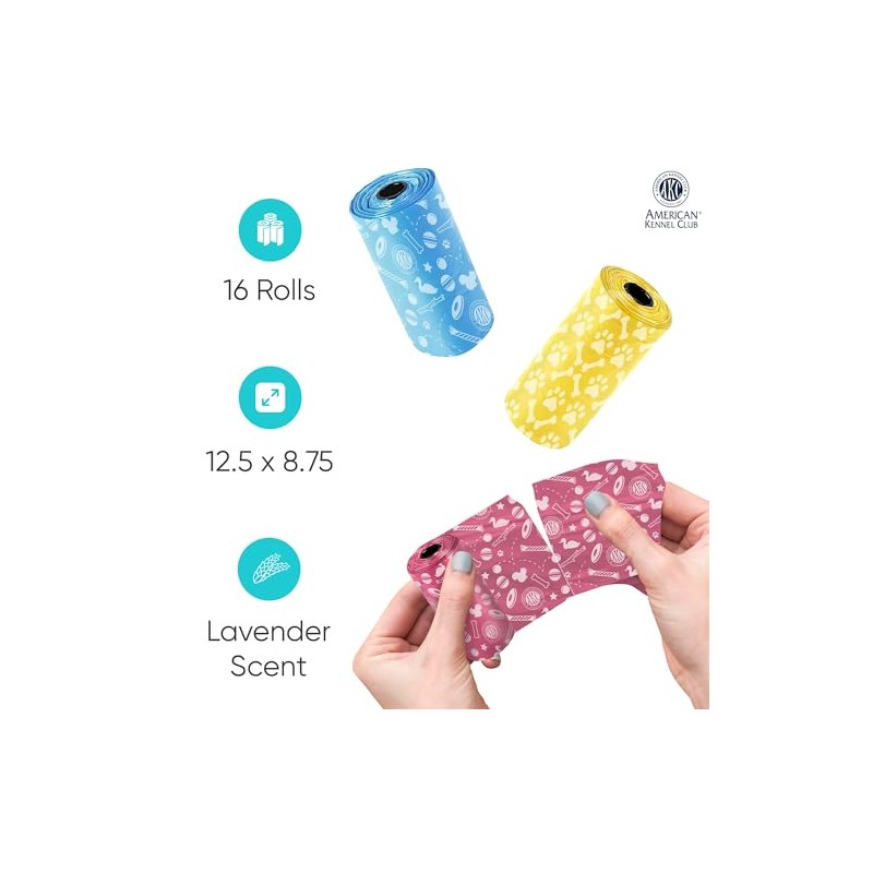 AKC - Bolsas para excrementos de perro, 240 bolsas de