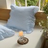 NSNLGSGC Light Blue Ruffled Plaid Gingham Pillow Shams 20"x20", Set