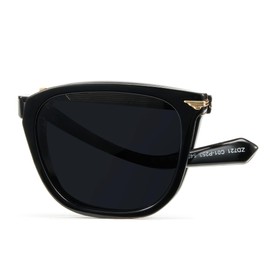 Cyxus 2024 Folding Sunglasses Polarized Lens UV 400 Protection Shade Portable Ultralight TR Frame Eyewear P1169 Black