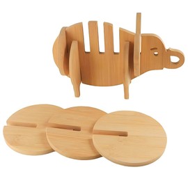 Wooden Elephant Puzzle Coasters Set, Coasters Set of 8 Pieces, Natural Wooden Coasters, Cute Coasters are Decorative and Fun to Use Drink Coasters, Table Coasters
