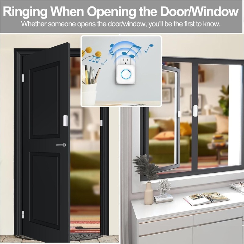 Satisure Door Sensor Chime When Door Opens, Door Sensor Alarm