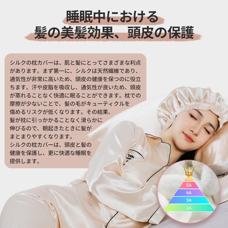 GENKINU Silk Pillowcase One Side 100% Silk Pillow Cover, Washable,