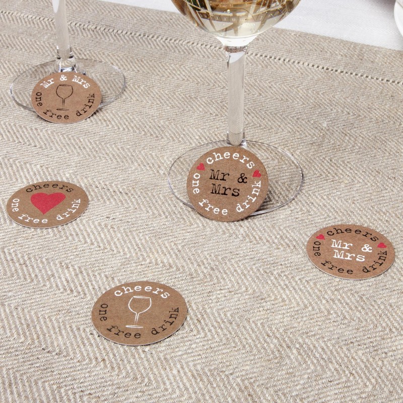 Neviti Just My Type Drinks Tokens, Craft Paper, 4.5 x