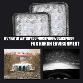 4 Pcs LED Work Light - 4 Inch Flood LED Light Bar for Offroad Truck Tractor Jeep ATV UTV Golf cart Boat - Driving Lamp Daytime Running Light off-road Lights
