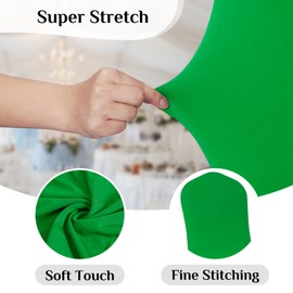 DREAMANIA 2pcs Chair Covers Stretch Parsons Skirt, Durable Washable Universal Chair Slipcover, Super Fit Spandex Chair Seat Protector Cover for Hotel, Ceremony, Home(Green)