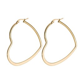 Heart Hoop Earrings for Women, Dainty Gold Plated CZ Heart Drop Large Hoop Lightweight Huggie Earrings for Teen Girls Birthday Holiday Valentine's Day Jewelry Gifts (Heart1)