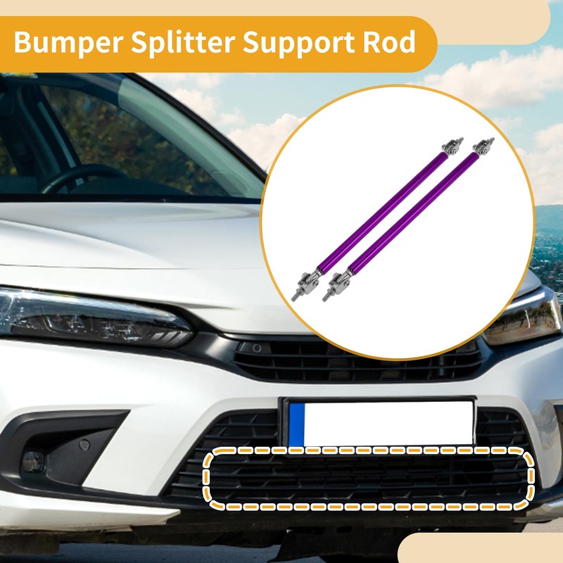Partuto 2pcs 20cm/7.87in Car Splitter Support Rods Adjustable Front Rear