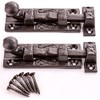 Antique Style 75mm Slide Bolt Locks for Doors Black Cast