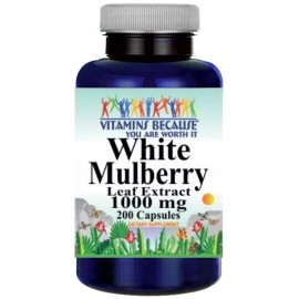 Vitamins Because White Mulberry Leaf Extract 1000mg 200 Caps Naturally Contains Quercetin