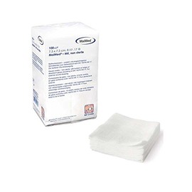 100 x MaiMed Gauze Compresses, Dressings, Dressing Gauze, Non-Sterile, 5 x 5 cm, 8-Ply