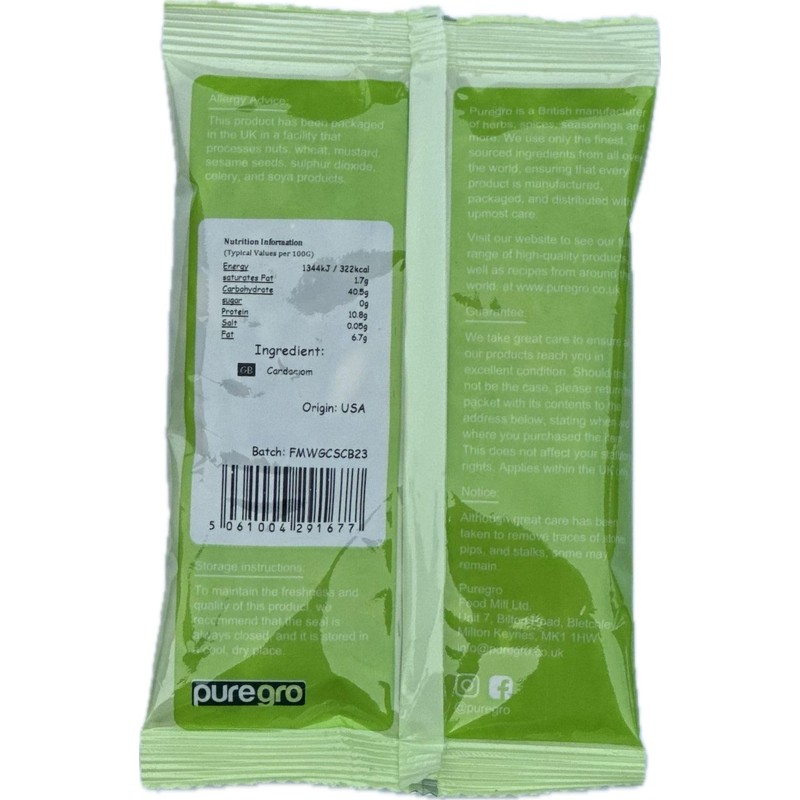 Whole Green Cardamom (Puregro) 50g