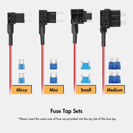 WOLFBOX USB C Hardwire Kit for G850PRO/G840S/G930/G850/G900/G840H/i07/i17/X5/X3 Dash Cam, not Suitable for G890/G900 PRO/G900 Tripro, Parking Monitor with Multiple Size connectors