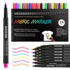 KUOFANY 24 Textile Pens Machine Washable, Textile Markers, Fabric Paint