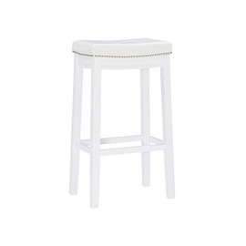 Linon Claridge White 32" Backless Bar Stool
