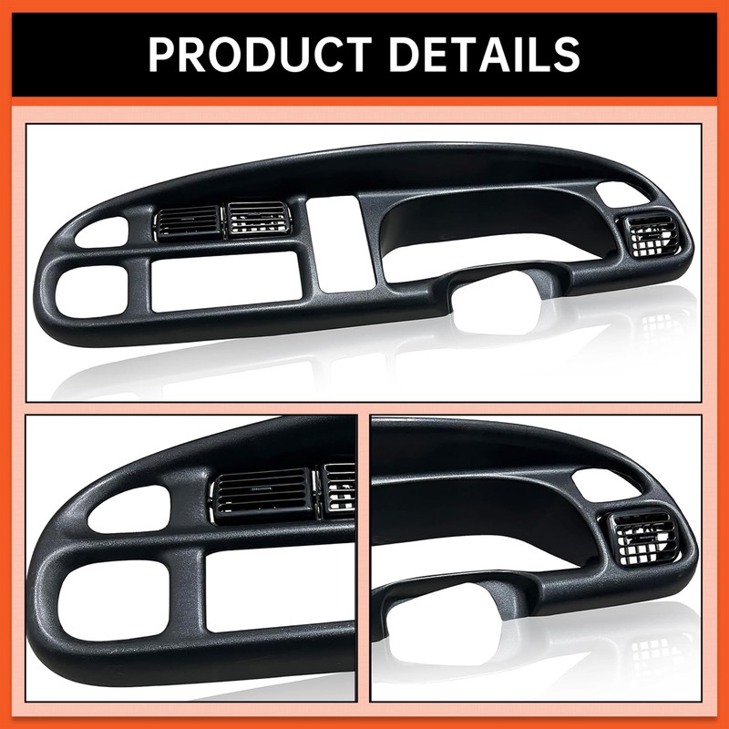 ECOTRIC Dash Board Cluster Bezel Cover Compatible with 1998-2002 Dodge