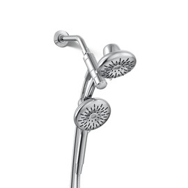 KOHLER K-R21117-G-CP Bellerose 3-Spray 5.25 in. Dual Wall Mount Fixed and Handheld Shower Head, Freespin, 1.75 GPM in Polished Chrome