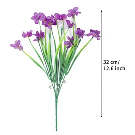 Loyanger 6 Bundles Artificial Violet Flowers, Fake Silk Flowers Spring Decor, UV Resistant Faux Plants, No Fade Faux Greenery for Indoor Outdoor Home Garden Wedding Decor(Color:Purple)