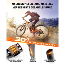 HENMI Bicycle Stand 24-29 Inch Pro Max, Height-Adjustable Bicycle Stand, Magnesium Alloy Structure, Non-Slip Side Stand, Lightweight Bicycle Stand for Mountain Bike, Trekking Bike, City Bike