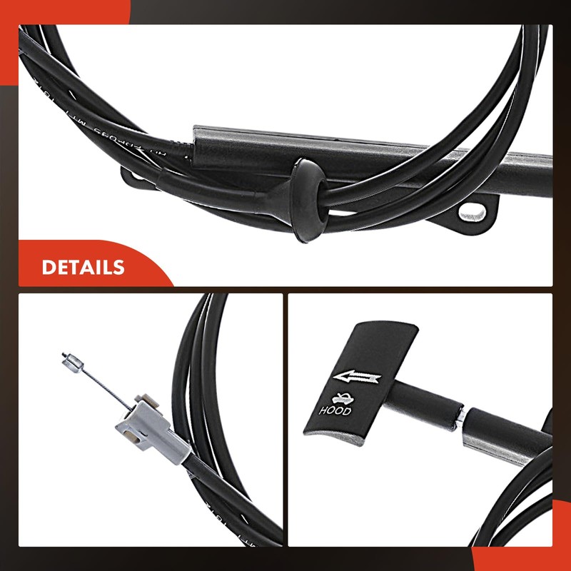 A-Premium Front Hood Latch Release Cable with Handle Compatible with