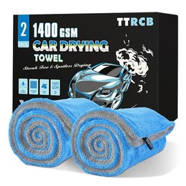 TTRCB - Paquete de 2 toallas de secado de coche, 48 x 24 pulgadas, toallas de microfibra extra grandes para automóviles, 1400 g/m², ultra absorbentes,