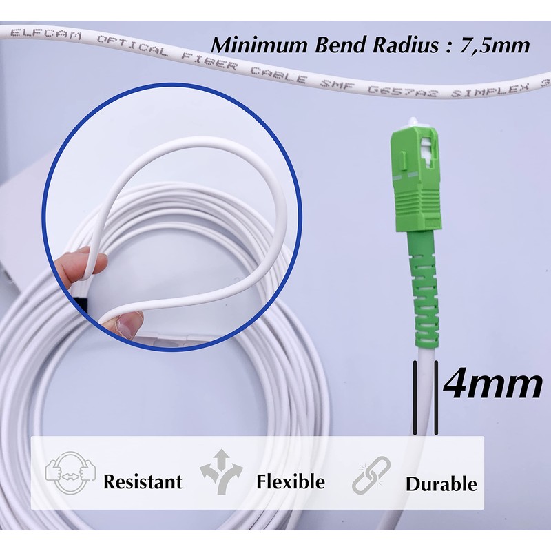 Elfcam® - Reinforced Fibre Optic Cable SC/APC to SC/APC Simplex